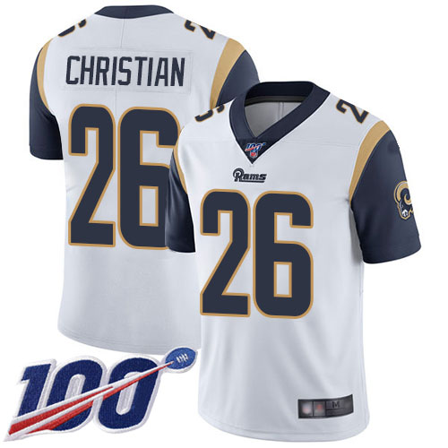 Los Angeles Rams Limited White Men Marqui Christian Road Jersey NFL Football #26 100th Season Vapor Untouchable->los angeles rams->NFL Jersey